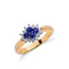 9ct yellow gold sapphire and diamond cluster ring