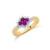 9ct Yellow Gold Diamond & Ruby Cluster Ring