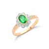18ct Yellow Gold Diamond & Emerald Cluster Ring GDR0098