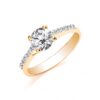 9ct yellow gold Ladies Single Stone Cz Shoulder Ring GR0632