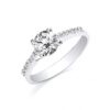 9ct white gold Ladies Single Stone Cz Shoulder Ring GR0633