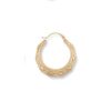 9ct yellow gold patterned creole earrings GER0725